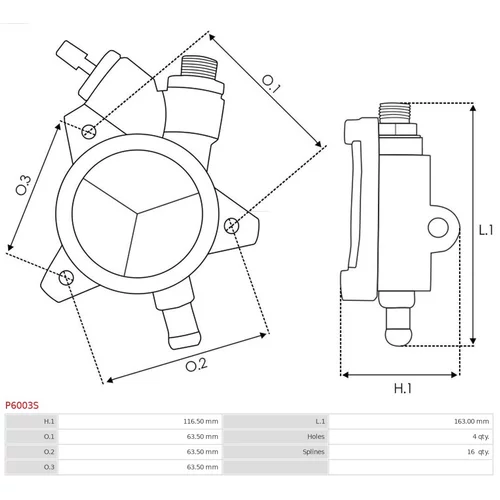 Vákuové čerpadlo brzdového systému P6003S /AS-PL/ - obr. 2