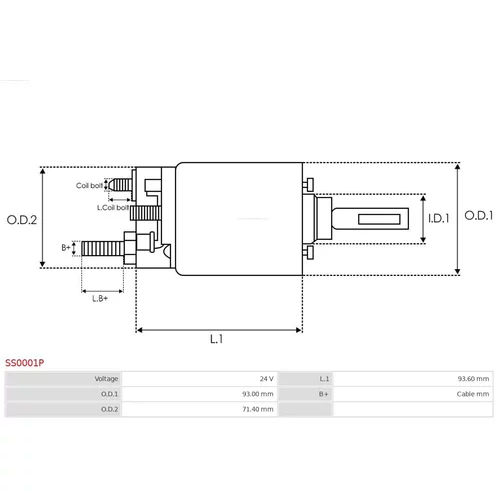 Elektromagnetický spínač pre štartér SS0001P /AS-PL/ - obr. 3