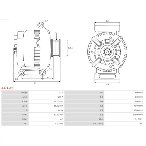 Alternátor A3711PR /AS-PL/ - obr. 4