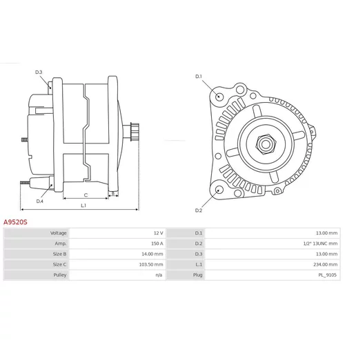 Alternátor A9520S /AS-PL/ - obr. 4