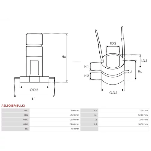 Klzný krúžok, alternátor ASL9008P(BULK) /AS-PL/ - obr. 3