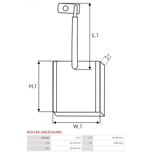 Uhlíkový zberač štartéra BSX159-160(SCHUNK) /AS-PL/ - obr. 1