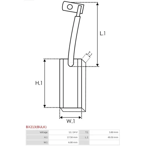 Uhlíkový zberač alternátora BX213(BULK) /AS-PL/ - obr. 1