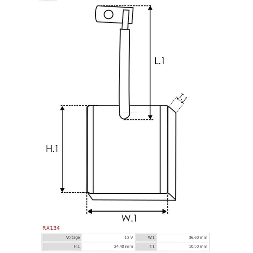 Uhlíkový zberač štartéra RX134 /AS-PL/ - obr. 1
