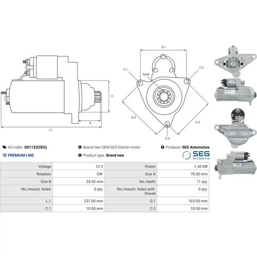 Štartér S01133(SEG) /AS-PL/ - obr. 4