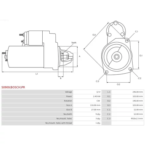 Štartér S0900(BOSCH)PR /AS-PL/ - obr. 3