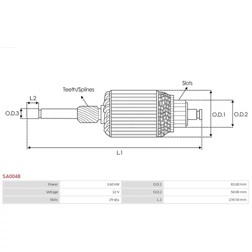 Rotor štartéra SA0048 /AS-PL/ - obr. 1