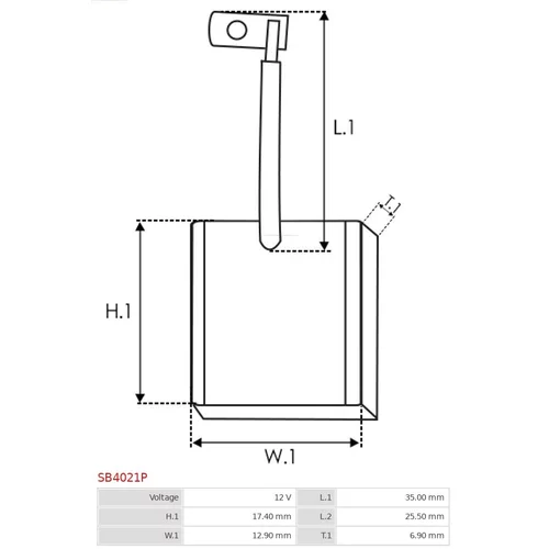 Uhlíkový zberač štartéra SB4021P /AS-PL/ - obr. 1