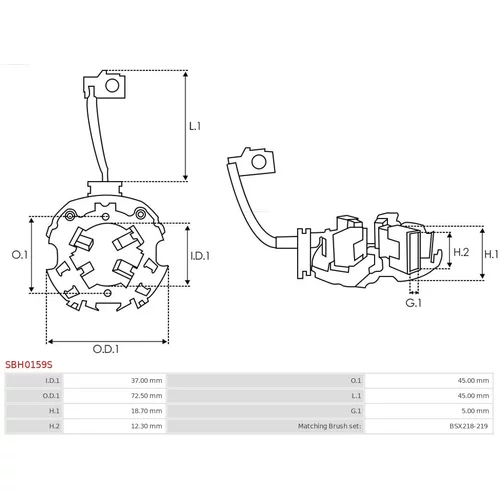 Držiak uhlíkov SBH0159S /AS-PL/ - obr. 1