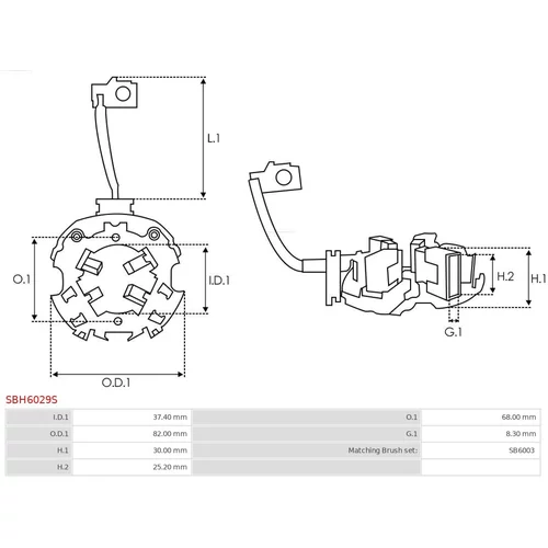 Držiak uhlíkov SBH6029S /AS-PL/ - obr. 1