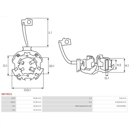 Držiak uhlíkov SBH9022 /AS-PL/ - obr. 1