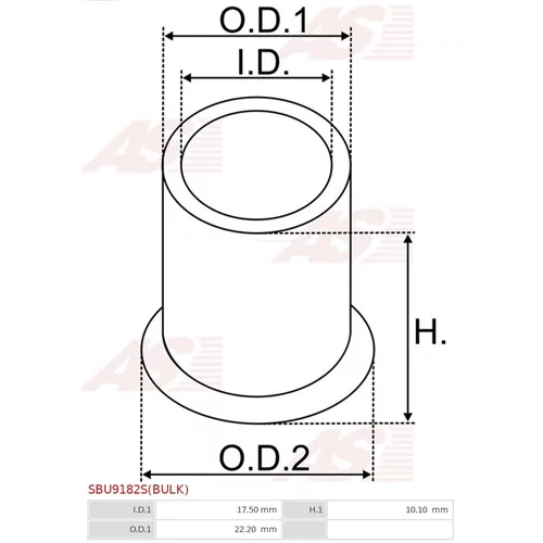 Puzdro, Hriadeľ štartéra SBU9182S(BULK) /AS-PL/ - obr. 1