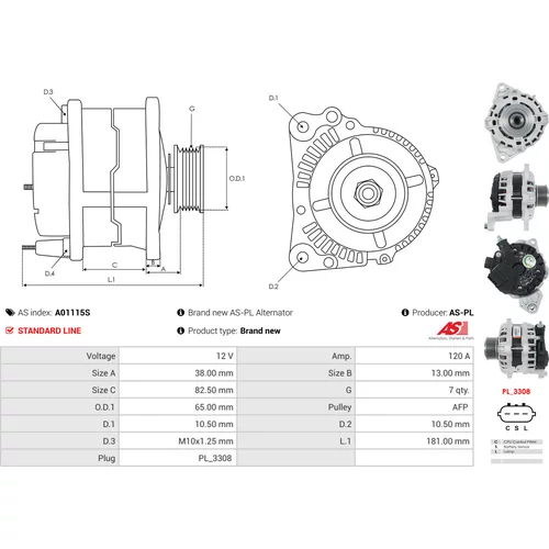 Alternátor A01115S /AS-PL/ - obr. 4