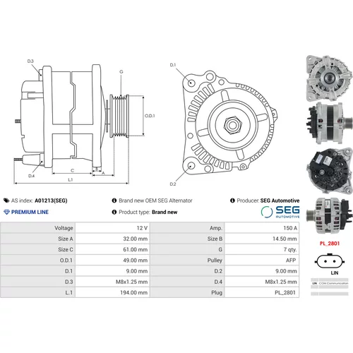Alternátor A01213(SEG) /AS-PL/ - obr. 4