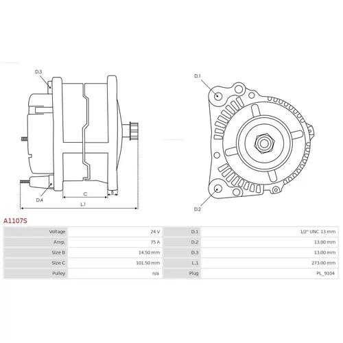 Alternátor A1107S /AS-PL/ - obr. 4