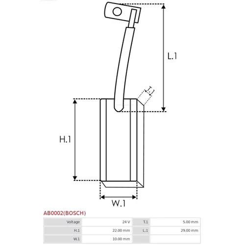 Uhlíkový zberač alternátora AB0002(BOSCH) /AS-PL/ - obr. 1