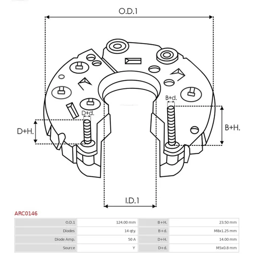 Usmerňovač alternátora ARC0146 /AS-PL/ - obr. 2