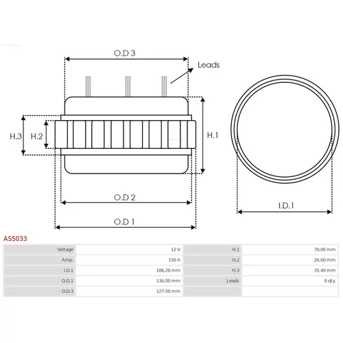 Stator, generátor AS5033 /AS-PL/ - obr. 1