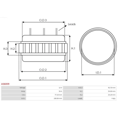 Stator, generátor AS6009 /AS-PL/ - obr. 1
