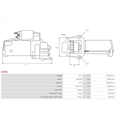Štartér S0595 /AS-PL/ - obr. 4