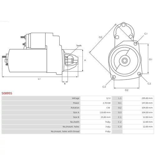 Štartér S0895S /AS-PL/ - obr. 4