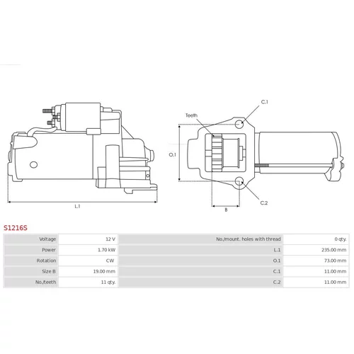 Štartér S1216S /AS-PL/ - obr. 4