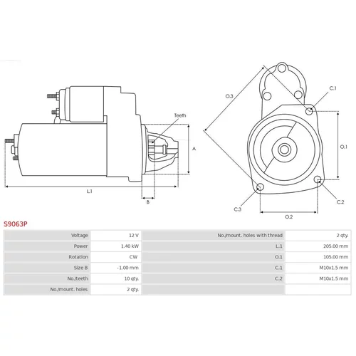 Štartér S9063P /AS-PL/ - obr. 4