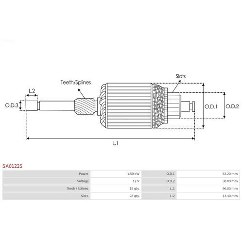 Rotor štartéra SA0122S /AS-PL/ - obr. 1