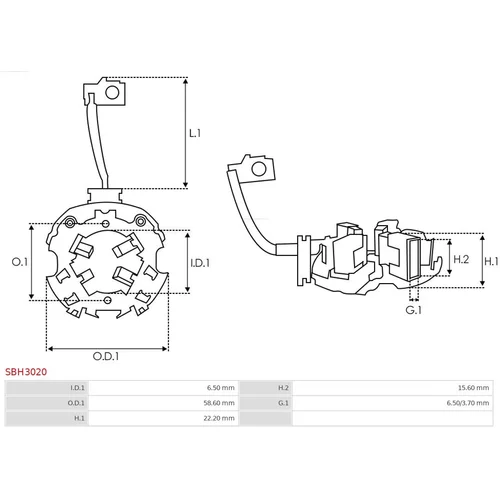 Držiak uhlíkov SBH3020 /AS-PL/ - obr. 1
