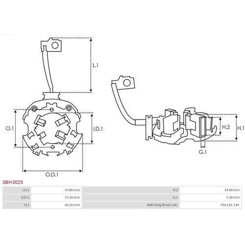 Držiak uhlíkov SBH3025 /AS-PL/ - obr. 1