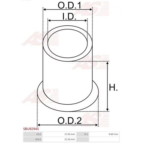 Puzdro, Hriadeľ štartéra SBU9294S /AS-PL/ - obr. 1