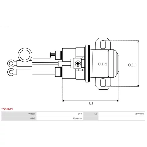 Elektromagnetický spínač pre štartér SS6161S /AS-PL/ - obr. 3