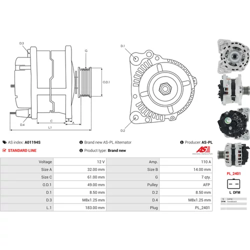 Alternátor A01194S /AS-PL/ - obr. 4