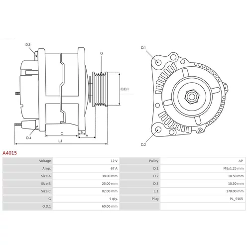 Alternátor A4015 /AS-PL/ - obr. 4
