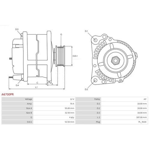 Alternátor A6700PR /AS-PL/ - obr. 4