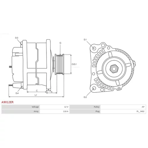 Alternátor AS-PL A9012ER
