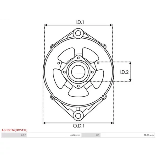 Držiak, hnacia príruba alternátora ABR0034(BOSCH) /AS-PL/ - obr. 2