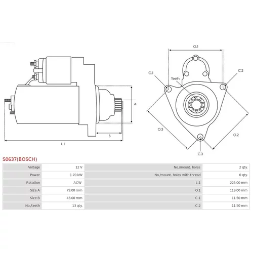 Štartér S0637(BOSCH) /AS-PL/ - obr. 4