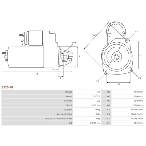 Štartér S3024PR /AS-PL/ - obr. 4