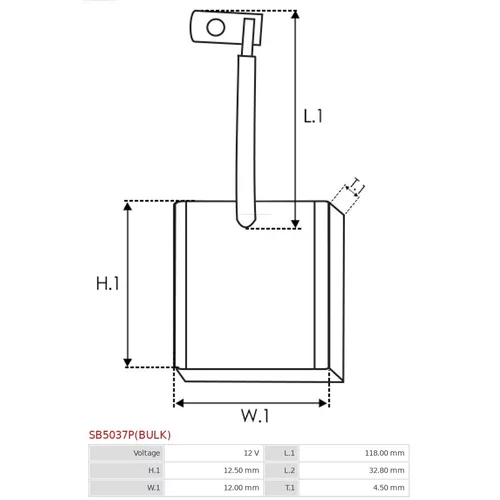 Uhlíkový zberač štartéra SB5037P(BULK) /AS-PL/ - obr. 1