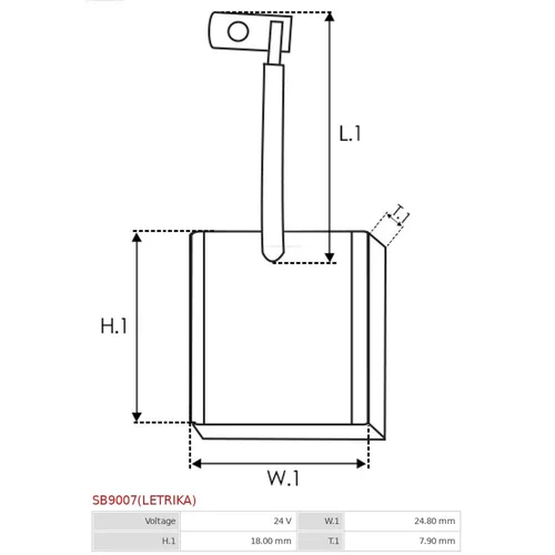 Uhlíkový zberač štartéra SB9007(LETRIKA) /AS-PL/ - obr. 1