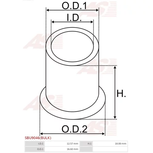 Puzdro, Hriadeľ štartéra SBU9046(BULK) /AS-PL/ - obr. 1