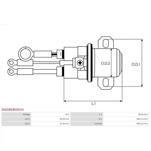 Elektromagnetický spínač pre štartér SS0180(BOSCH) /AS-PL/ - obr. 3