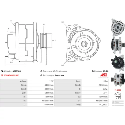 Alternátor A01110S /AS-PL/ - obr. 4