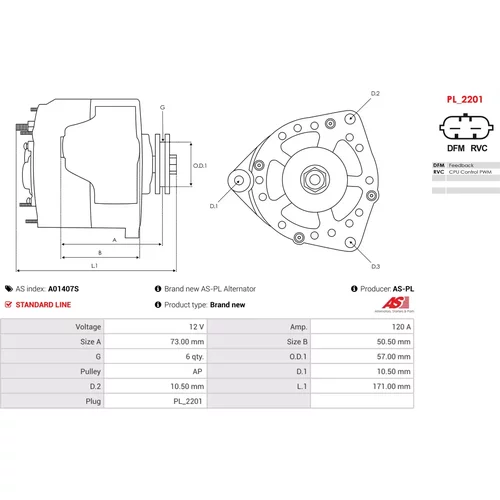 Alternátor AS-PL A01407S