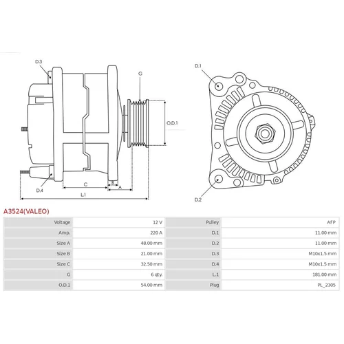 Alternátor A3524(VALEO) /AS-PL/ - obr. 4