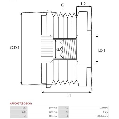 Voľnobežka alternátora AFP0027(BOSCH) /AS-PL/ - obr. 3