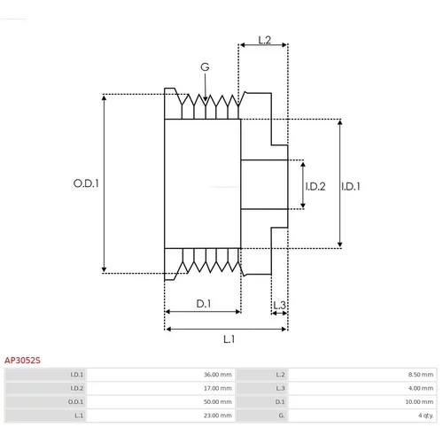 Remenica alternátora AP3052S /AS-PL/ - obr. 3
