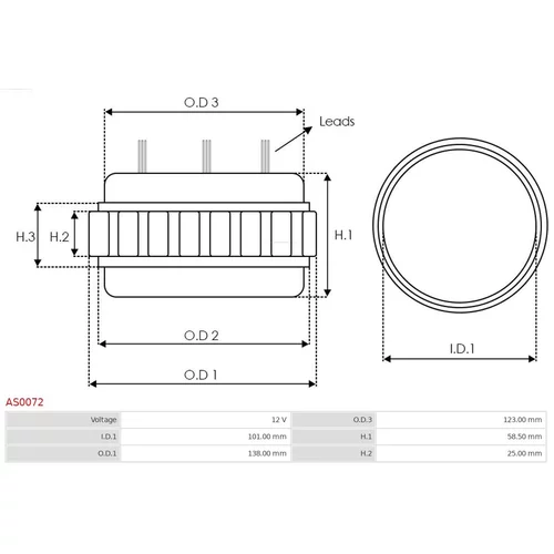 Stator, generátor AS0072 /AS-PL/ - obr. 1