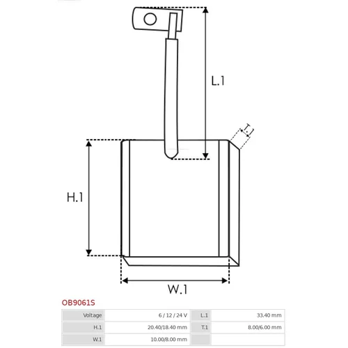 Uhlíkový zberač alternátora OB9061S /AS-PL/ - obr. 1